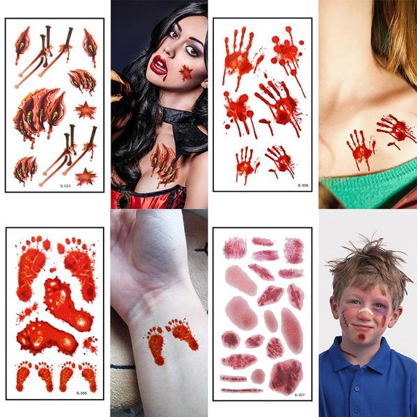 6pc halloween party decoration temporary tattoo sticker waterproof face body fake kids scar masquerade decor sashes
6pc halloween party decoration temporary tattoo sticker waterproof face body fake kids scar masquerade decor sashes