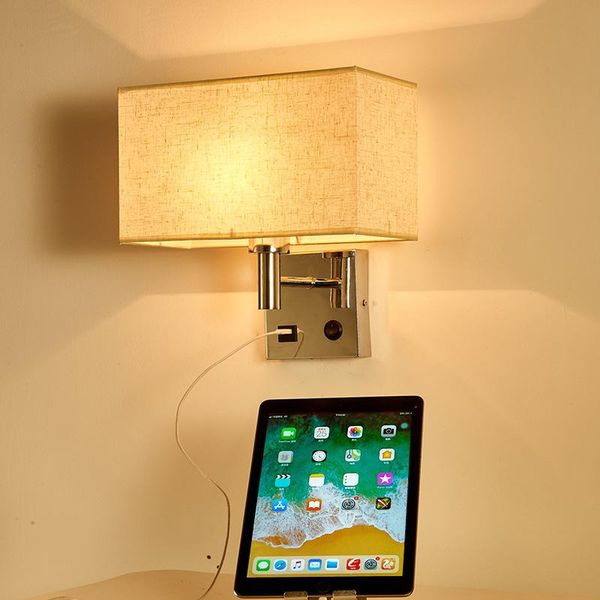 wall lamp american creative led fabric bedroom bedside usb with reading modern living room el
wall lamp american creative led fabric bedroom bedside usb with reading modern living room el