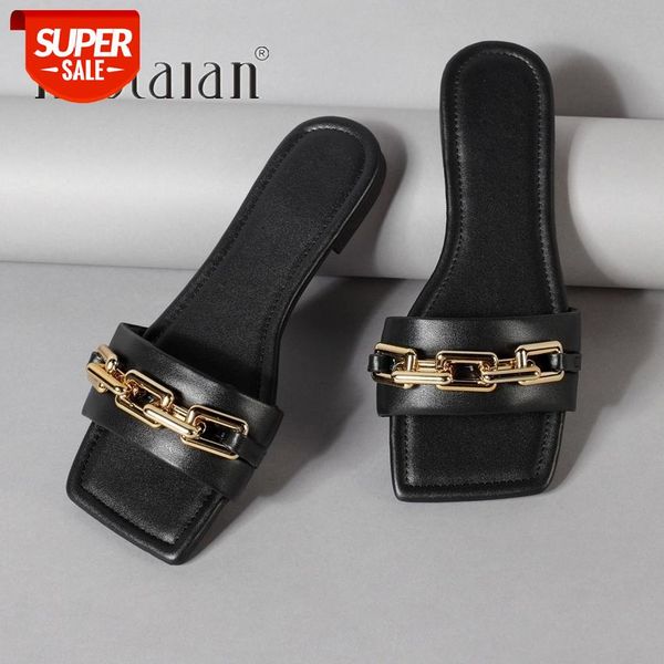 women slippers sandals gold chain slippers shoes for woman causal square tor ladies flats slides female flip flops shoes #227i, Black
women slippers sandals gold chain slippers shoes for woman causal square tor ladies flats slides female flip flops shoes #227i, Black