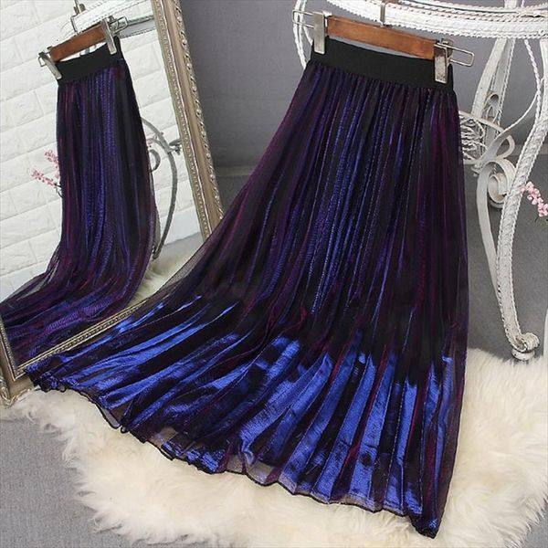 faldas mujer fashion a line women skirt high waist pleated mesh retro gradient color slim jupe femme saias, Black
faldas mujer fashion a line women skirt high waist pleated mesh retro gradient color slim jupe femme saias, Black