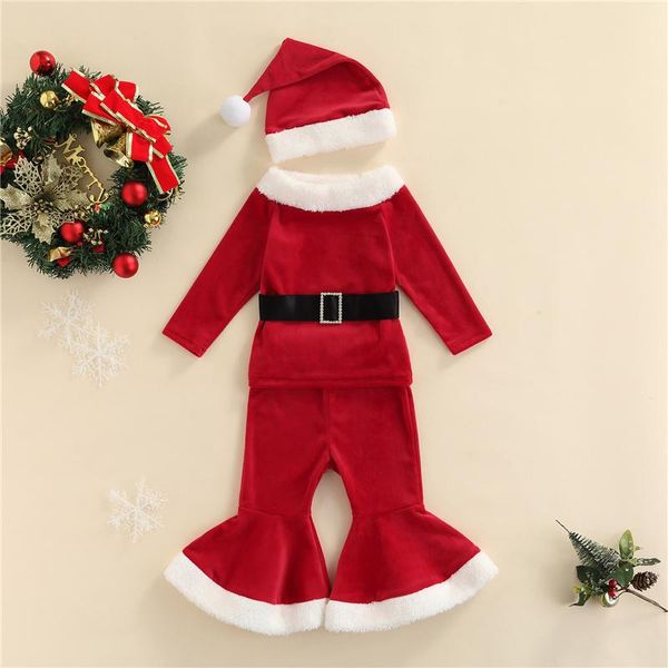 clothing sets 3pcs toddler baby girls christmas velvet clothes sets,fall soft long sleeve plush trim belted + flare pants santa hat set, White
clothing sets 3pcs toddler baby girls christmas velvet clothes sets,fall soft long sleeve plush trim belted + flare pants santa hat set, White