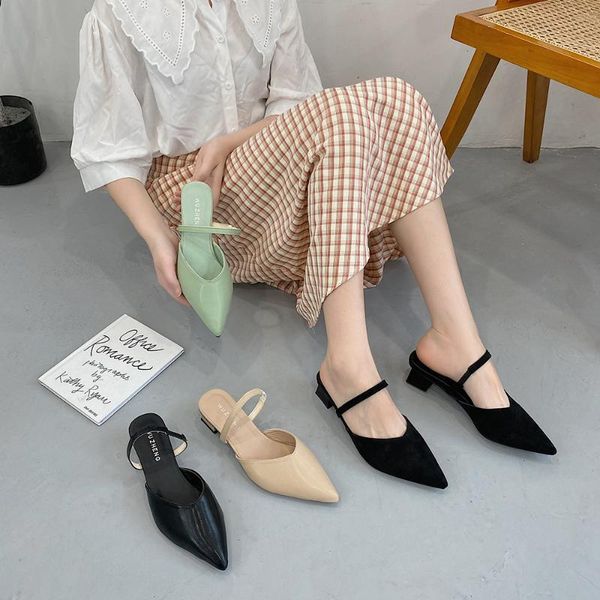 sandals women single shoes pointed toe thick heel 2021 summer style mid-heel ladies, Black
sandals women single shoes pointed toe thick heel 2021 summer style mid-heel ladies, Black