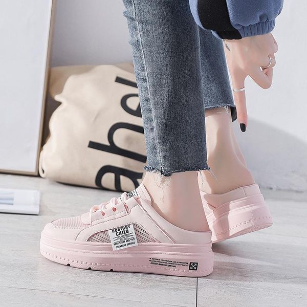 sandals 2021 spring and summer half slippers women's heel-sneakers breathable one pedal white shoes, Black
sandals 2021 spring and summer half slippers women's heel-sneakers breathable one pedal white shoes, Black