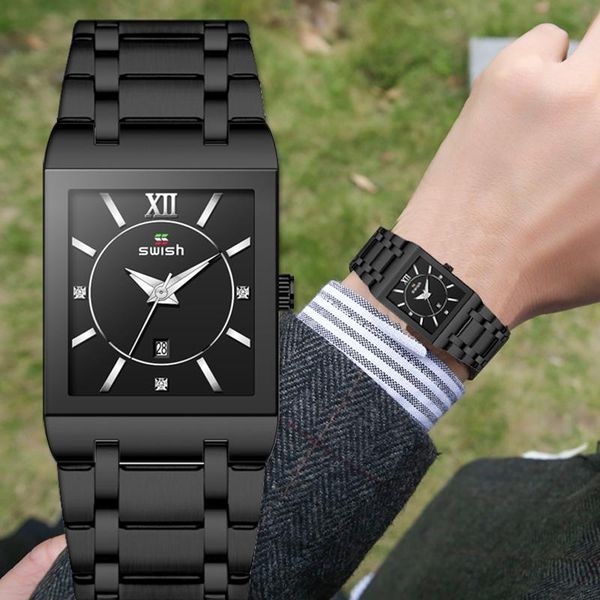 black men square watch military business wristwatch waterproof sports quartz montre homme 2021 wristwatches, Slivery;brown
black men square watch military business wristwatch waterproof sports quartz montre homme 2021 wristwatches, Slivery;brown