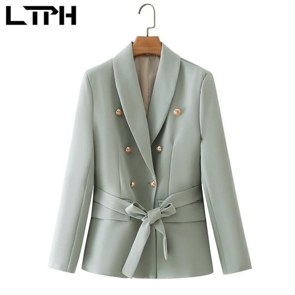 women's suits & blazers ltph metal double breasted green blazer women long sleeve jackets casual high-waist sashes slim lady suit coat, White;black
women's suits & blazers ltph metal double breasted green blazer women long sleeve jackets casual high-waist sashes slim lady suit coat, White;black