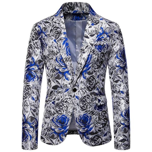 men's suits & blazers mjartoria 2021 blazer rose print velvet pattern business casual slim suit jacket wedding party, White;black
men's suits & blazers mjartoria 2021 blazer rose print velvet pattern business casual slim suit jacket wedding party, White;black