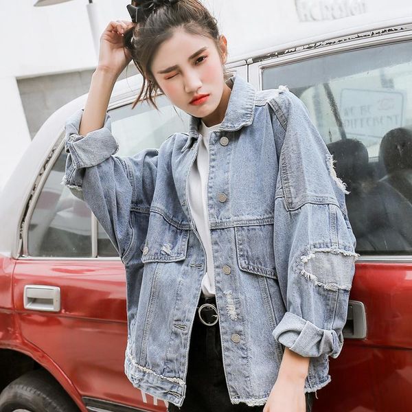 women's jackets autumn european and american loose bf ripped denim short patchwork jacket women, Black;brown
women's jackets autumn european and american loose bf ripped denim short patchwork jacket women, Black;brown