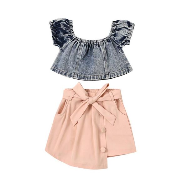 clothing sets 1-6y girls clothes set 2021 summer off shoulder denim t-shirts+ irregular shorts for kids outfits children, White
clothing sets 1-6y girls clothes set 2021 summer off shoulder denim t-shirts+ irregular shorts for kids outfits children, White