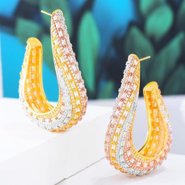 hoop & huggie siscathy charms women hyperbolic ear earrings jewelry 3tone cubic zirconia inlaid big boucle d'oreille femme 2021, Golden;silver
hoop & huggie siscathy charms women hyperbolic ear earrings jewelry 3tone cubic zirconia inlaid big boucle d'oreille femme 2021, Golden;silver