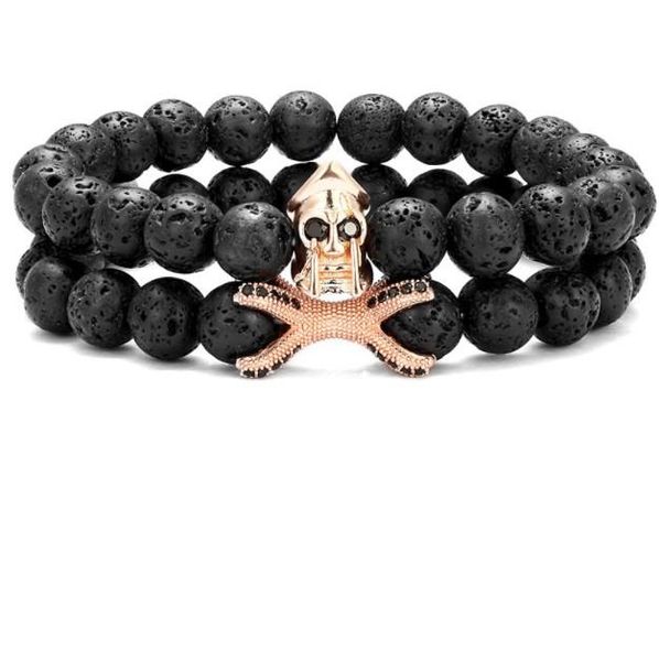 link, chain 2pcs/lot 8mm skull volcanic gold silver copper cz zircon cubic zirconia beads yoga bracelet elastic agate stone bangles w3s1, Black
link, chain 2pcs/lot 8mm skull volcanic gold silver copper cz zircon cubic zirconia beads yoga bracelet elastic agate stone bangles w3s1, Black