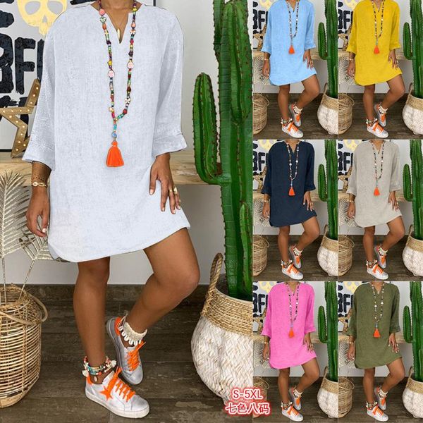 autumn long sleeve mini straight dress casual women clothes cotton and linen white plus size fashion vestidos ladies dresses, Black;gray
autumn long sleeve mini straight dress casual women clothes cotton and linen white plus size fashion vestidos ladies dresses, Black;gray