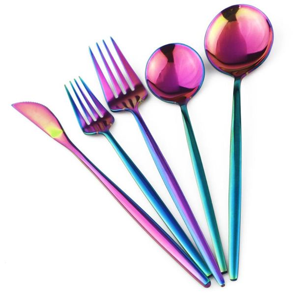 dinnerware sets 5pcs luxury rainbow flatware set cutlery gold restaurant dessert fork 304 stainless steel tableware silverware
dinnerware sets 5pcs luxury rainbow flatware set cutlery gold restaurant dessert fork 304 stainless steel tableware silverware