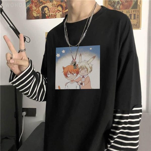 men's t-shirts kawaii anime fruits basket soma momiji souma kyo t shirts aesthetics harajuku cartoon casual summer long sleeve men t-s, White;black
men's t-shirts kawaii anime fruits basket soma momiji souma kyo t shirts aesthetics harajuku cartoon casual summer long sleeve men t-s, White;black