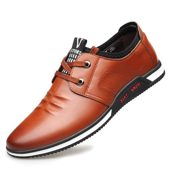 dress shoes men's spring and autumn wild business casual leather fashionable, Black