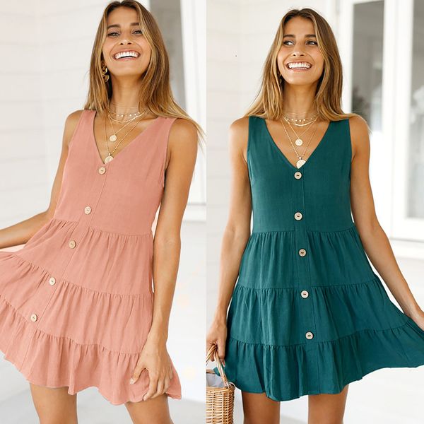 dress summer sun casual loose right side zipper button sleeveless a-line women's 274e, Black;gray
dress summer sun casual loose right side zipper button sleeveless a-line women's 274e, Black;gray