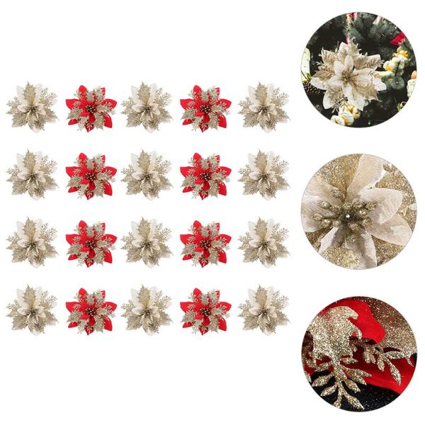 decorative flowers & wreaths 20pcs xmas flower simulation glittering christmas tree decoration
decorative flowers & wreaths 20pcs xmas flower simulation glittering christmas tree decoration