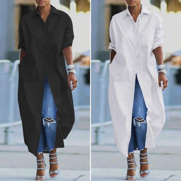 shirt plus size womens 2021 autumn solid color turn down collar casual long sleeve button female maxi 5xl, White
shirt plus size womens 2021 autumn solid color turn down collar casual long sleeve button female maxi 5xl, White