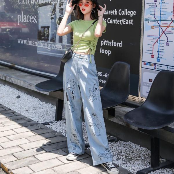 women's jeans vintage washed korean long high waisted wide leg for women cartoon print baggy straight female loose boyfriend, Blue
women's jeans vintage washed korean long high waisted wide leg for women cartoon print baggy straight female loose boyfriend, Blue