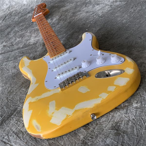relic-st electric guitar, st style,alder body with maple neck,milk yellow paint,guitars,guitarra
relic-st electric guitar, st style,alder body with maple neck,milk yellow paint,guitars,guitarra