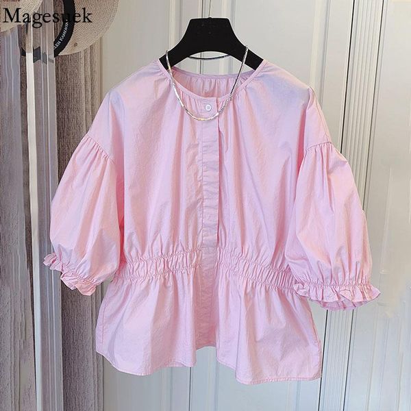 women's blouses & shirts korean puff short sleeve pink casual loose cotton doll blouse women o neck elastic pleated slim blusas 15912, White
women's blouses & shirts korean puff short sleeve pink casual loose cotton doll blouse women o neck elastic pleated slim blusas 15912, White