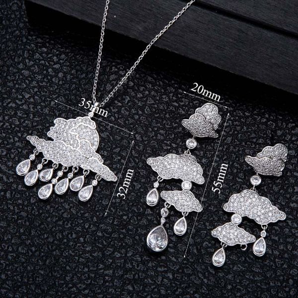 earrings & necklace zlxgirl jewelry fashion brand white clouds raindrops shape wedding and earring sets high zircon copper pendant, Silver
earrings & necklace zlxgirl jewelry fashion brand white clouds raindrops shape wedding and earring sets high zircon copper pendant, Silver