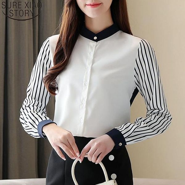 autumn stand collar striped long sleeve shirts office lady korean fashion women blouses loose chiffon ladies 10751 women's &, White
autumn stand collar striped long sleeve shirts office lady korean fashion women blouses loose chiffon ladies 10751 women's &, White