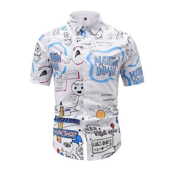 men shirts eu size personality print anime graffiti short sleeve fashion business office casual beach summer ce005 men's, White;black
men shirts eu size personality print anime graffiti short sleeve fashion business office casual beach summer ce005 men's, White;black