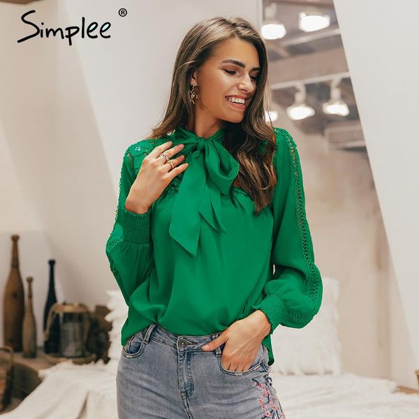women's blouses & shirts simplee casual embroidery long sleeve women blouse summer spring hollow out neck tie shirt elegant loose femal, White
women's blouses & shirts simplee casual embroidery long sleeve women blouse summer spring hollow out neck tie shirt elegant loose femal, White