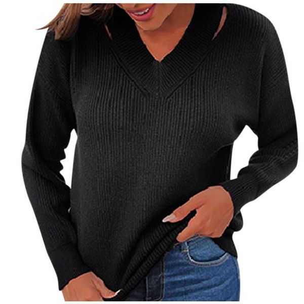 women's sweaters autumn sweater for women winter womens v-neck knitted and pullovers solid color femme clothes, White;black
women's sweaters autumn sweater for women winter womens v-neck knitted and pullovers solid color femme clothes, White;black