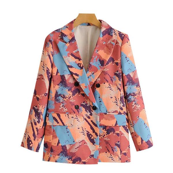 women's suits & blazers women 2021 fashion double breasted print blazer coat vintage long sleeve pockets female outerwear chic jacket, White;black
women's suits & blazers women 2021 fashion double breasted print blazer coat vintage long sleeve pockets female outerwear chic jacket, White;black