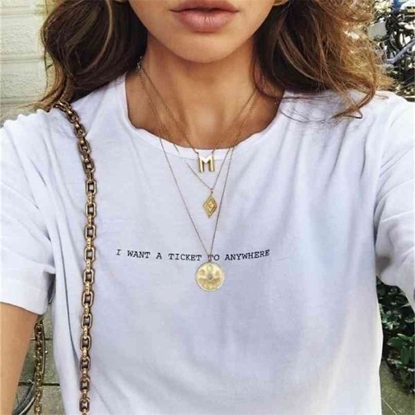 i want a ticket to anywhere letter print short sleveve shirt women fasihon summer funny t-shirt 210512, White
i want a ticket to anywhere letter print short sleveve shirt women fasihon summer funny t-shirt 210512, White