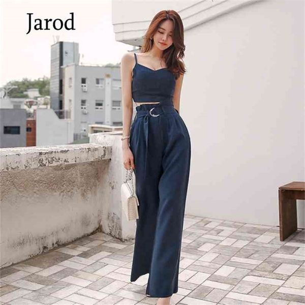 women's sets clothes summer spaghetti strap crop + high waist wide leg pants suits woman two piece set with sashes 210519, White
women's sets clothes summer spaghetti strap crop + high waist wide leg pants suits woman two piece set with sashes 210519, White