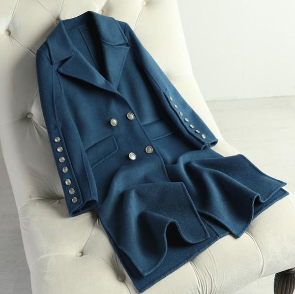 women's wool & blends women woolen coat 2021 outerwear female medium length alpaca turn -down collar korean slim outwear, Black
women's wool & blends women woolen coat 2021 outerwear female medium length alpaca turn -down collar korean slim outwear, Black