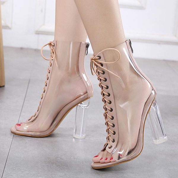 dress shoes 2021 summer women 12.5cm high heels sandals lady fetish lace up transparent block peep toe gladiator prom boots, Black
dress shoes 2021 summer women 12.5cm high heels sandals lady fetish lace up transparent block peep toe gladiator prom boots, Black