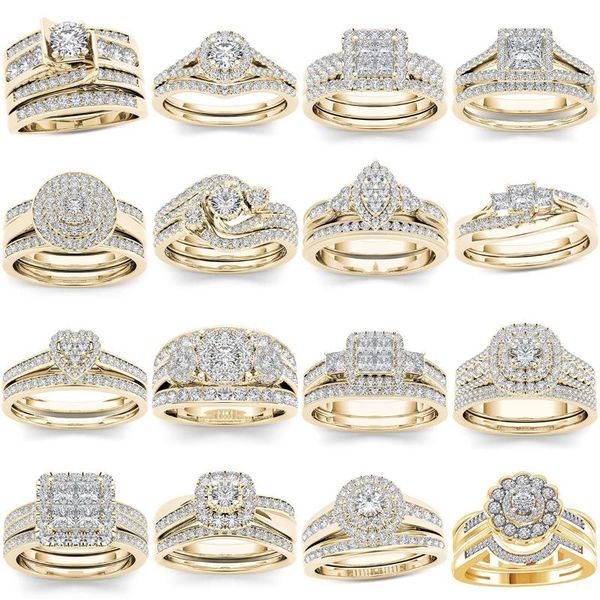 wedding rings 2pcs bridal set elegant crystal engagement ring luxury gold color round heart zircon for women boho jewelry 2021, Slivery;golden
wedding rings 2pcs bridal set elegant crystal engagement ring luxury gold color round heart zircon for women boho jewelry 2021, Slivery;golden