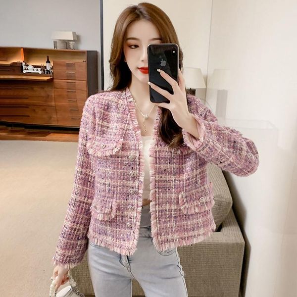 women's jackets 2021 autumn winter french gentle wind tweed weave short vintage small fragrance fringe long-sleeve jacket women, Black;brown
women's jackets 2021 autumn winter french gentle wind tweed weave short vintage small fragrance fringe long-sleeve jacket women, Black;brown