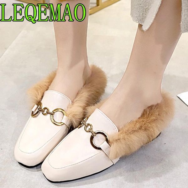 slippers 2021 metal decoration buckle slipper woman square toe faxu fur fashion flats lady retro muller shoes mules, Black
slippers 2021 metal decoration buckle slipper woman square toe faxu fur fashion flats lady retro muller shoes mules, Black