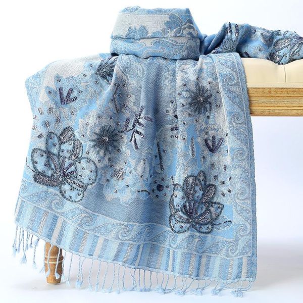 scarves korean style 100% merino wool scarf women winter india handmade bead embroidery floral warm shawl sky blue, Blue;gray
scarves korean style 100% merino wool scarf women winter india handmade bead embroidery floral warm shawl sky blue, Blue;gray