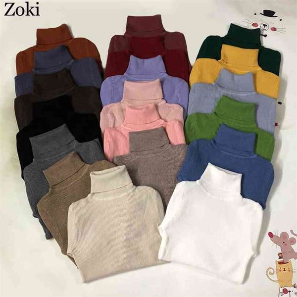 zoki soft women turtleneck sweater autumn long sleeve elastic female knitted jumper casual pullover slim winter basic 210922, White;black
zoki soft women turtleneck sweater autumn long sleeve elastic female knitted jumper casual pullover slim winter basic 210922, White;black