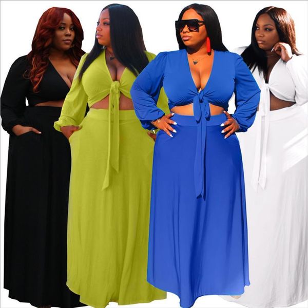 nightclub wear solid women tracksuits two piece sets ladys plus size deep v neck lace up srop high, Gray
nightclub wear solid women tracksuits two piece sets ladys plus size deep v neck lace up srop high, Gray