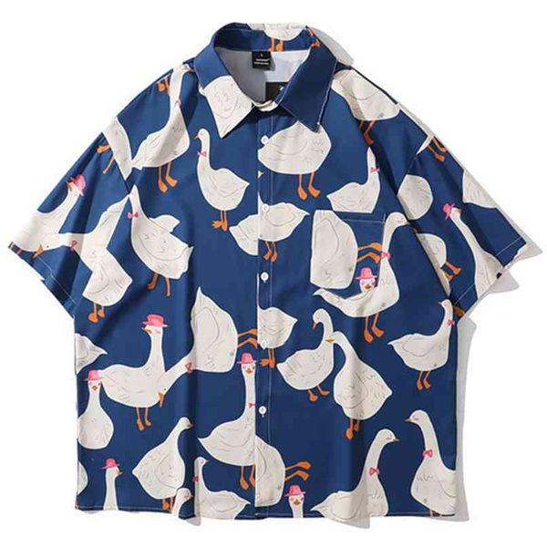 summer streetwear shirts men short sleeve funny goose full printed hawaiian beach shirt hip hop harajuku korean fashion 210809, White;black
summer streetwear shirts men short sleeve funny goose full printed hawaiian beach shirt hip hop harajuku korean fashion 210809, White;black