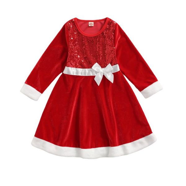 girl's dresses 1-6 years girls christmas dress color matching sequins bow decoration round collar long sleeve xmas party princess, Red;yellow
girl's dresses 1-6 years girls christmas dress color matching sequins bow decoration round collar long sleeve xmas party princess, Red;yellow