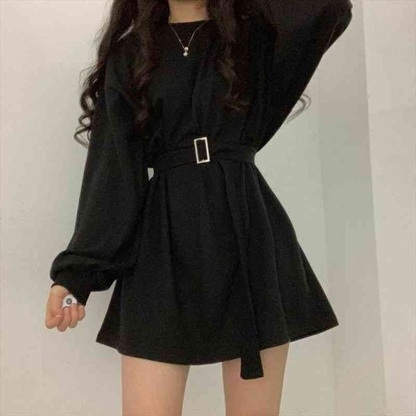 black streetwear sweatshirt women spring autumn korean fashion style long sleeve loose slim gothic goth belt, Black;gray
black streetwear sweatshirt women spring autumn korean fashion style long sleeve loose slim gothic goth belt, Black;gray