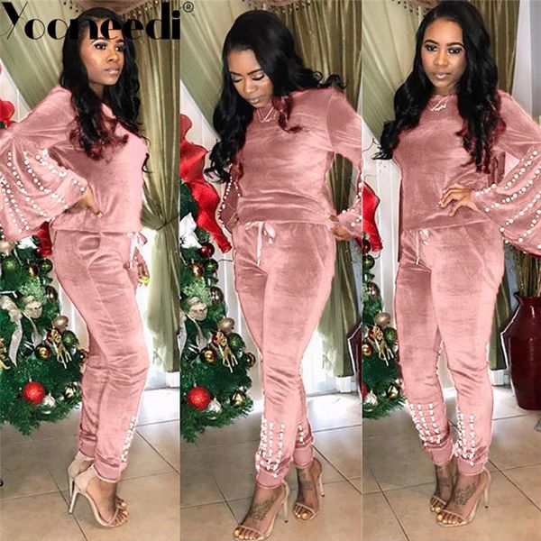 two piece dress yooneedi 2021 winter design high street 2 pcs women set 4 color solid beading o-neck long pants pn6283, White
two piece dress yooneedi 2021 winter design high street 2 pcs women set 4 color solid beading o-neck long pants pn6283, White