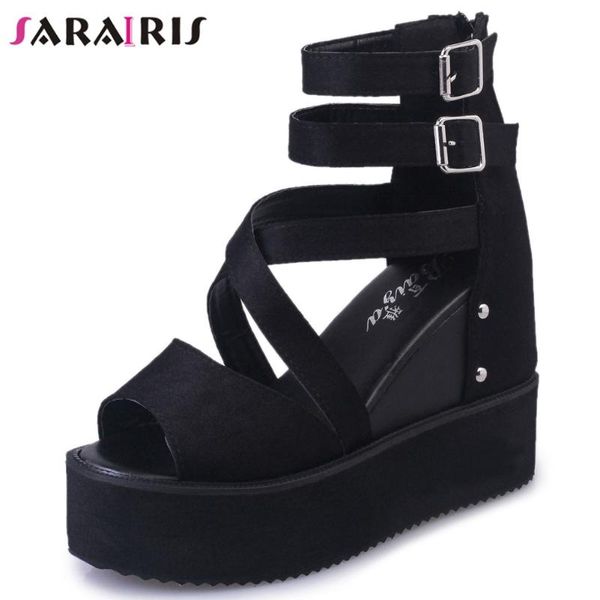 sarairis black zipper buckle peep toe platform sandals women wedges casual leisure ladies shoes
sarairis black zipper buckle peep toe platform sandals women wedges casual leisure ladies shoes