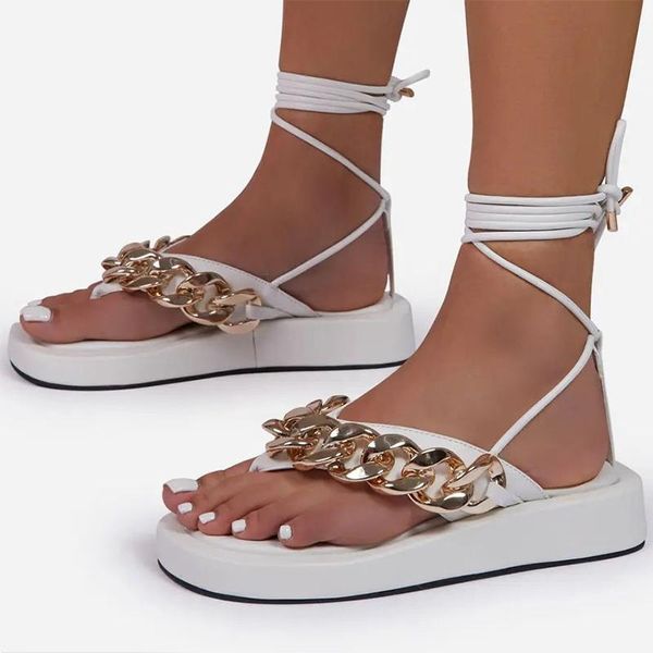 sandals women heels summer shoes fashion chain flat lace up platform chaussure femme flip flop, Black
sandals women heels summer shoes fashion chain flat lace up platform chaussure femme flip flop, Black
