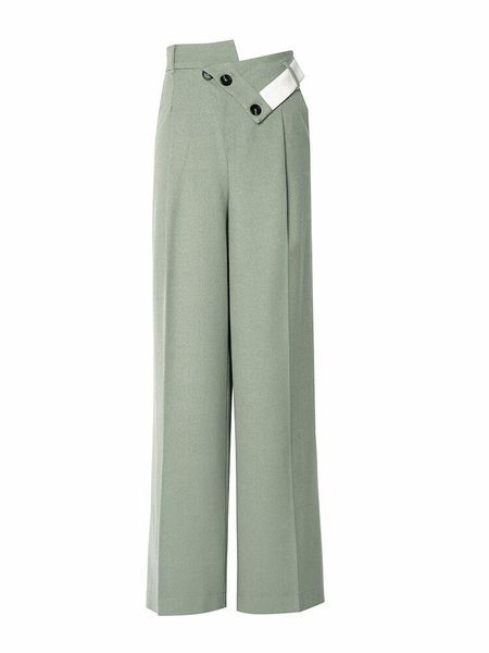 women's pants & capris spring personality asymmetry waist green simple suit straight wide leg, Black;white
women's pants & capris spring personality asymmetry waist green simple suit straight wide leg, Black;white