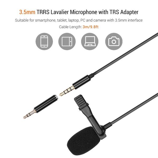 mic condenser lavalier mini microphone with 3.5mmtrs adapter cable compatible smartphone tablet lapcamera microphones
mic condenser lavalier mini microphone with 3.5mmtrs adapter cable compatible smartphone tablet lapcamera microphones