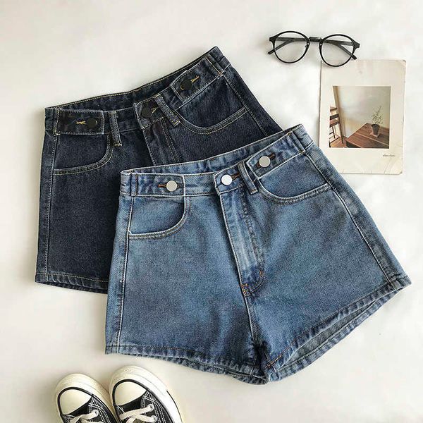 women high waist short shorts summer blue casual pants woman streetwear jeans bottoms 210602, White;black
women high waist short shorts summer blue casual pants woman streetwear jeans bottoms 210602, White;black