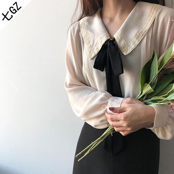 classic cute girl lace patchwork blouse bow tie baby doll style shirt women chemise femme chemisier blusa mujer camisa women's blouses, White
classic cute girl lace patchwork blouse bow tie baby doll style shirt women chemise femme chemisier blusa mujer camisa women's blouses, White
